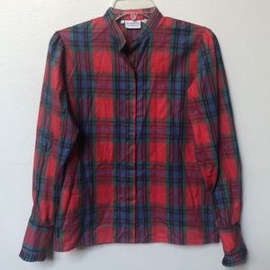 Vintage Levi Strauss plaid button down ruffle cuff